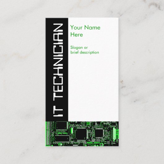 サーキット・グリーン2 「IT技術者」ビジネス・カード 名刺 (正面)
