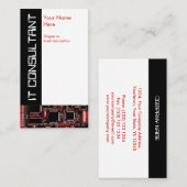 サーキット・レッド2「ITコンサルタント」ビジネス・カード 名刺 (正面/裏面)