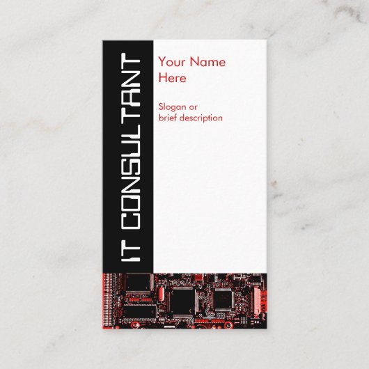 サーキット・レッド2「ITコンサルタント」ビジネス・カード 名刺 (正面)