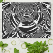 サーキュラゼブラ万華鏡のように千変万化するパターンアートプリント キッチンタオル (折り畳み)