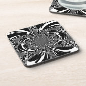 サーキュラゼブラ万華鏡のように千変万化するパターンアートプリント コースター (左側)