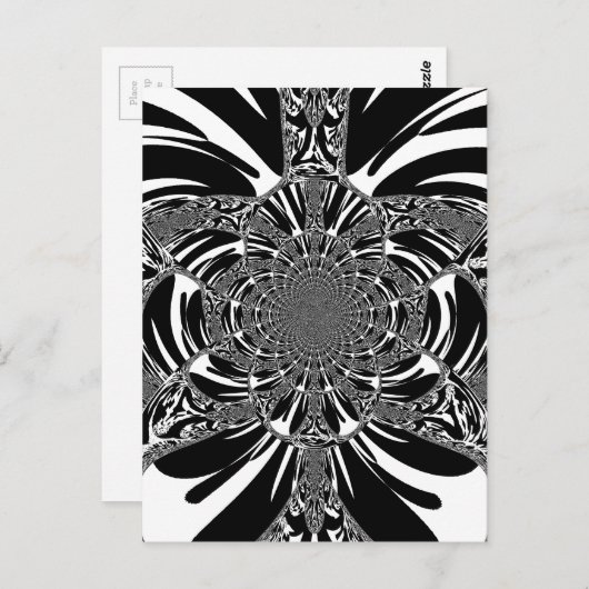 サーキュラゼブラ万華鏡のように千変万化するパターンアートプリント ポストカード (正面/裏面)