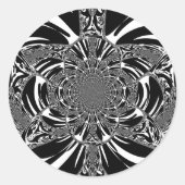 サーキュラゼブラ万華鏡のように千変万化するパターンアートプリント ラウンドシール (正面)