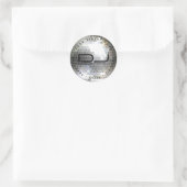 サーキュラーディスコボール差出人住所ラベル ラウンドシール (バッグ)