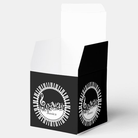 サーキュラーピアノ鍵とジャムリングされた音楽ノート フェイバーボックス (オープン)