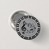 サーキュラーピアノ鍵とミュージックノート 缶バッジ (正面&裏面)