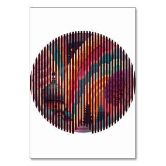 サーキュラー・イリュージョン・ファンタジー・テーブル・カード - カスタマイズ テーブルナンバー