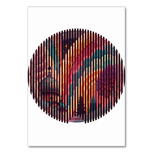 サーキュラー・イリュージョン・ファンタジー・テーブル・カード - カスタマイズ テーブルナンバー (正面)