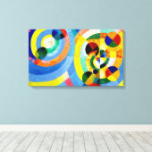 サーキュラ型枠抽象芸術アートby Robert Delanay キャンバスプリント (インサイチュ (ウッドフロア))