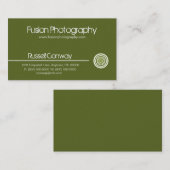 サークお洒落ス・ビジネス・カード、オリーブ・グリーン 名刺 (正面/裏面)