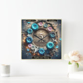 サークエレガントル：祝の5つの愛する年 スクエア壁時計 (ホーム)