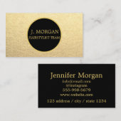 サークカスタムルエレガントトレンディー金ゴールドとブラック 名刺 (正面/裏面)