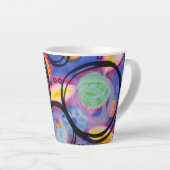 サークカラフルルドードルデザインラテマグ カフェラテマグ (右アングル)