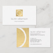 サークミニマルカメラレンズ金ゴールド撮影ロゴ 名刺 (正面/裏面)