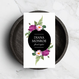 サークモダンルフローラリースホワイト名刺 名刺