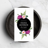 サークモダンルフローラリースホワイト名刺 名刺