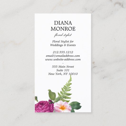 サークモダンルフローラリースホワイト名刺 名刺 (裏面)