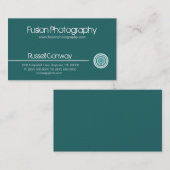 サークルお洒落名刺、ティール（緑がかった色） 名刺 (正面/裏面)