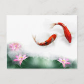 サークルの生活オリエンタル禅風水コイ&ロータス ポストカード (正面)
