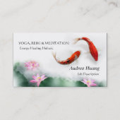 サークルの生活オリエンタル禅風水コイ&ロータス 名刺 (正面)