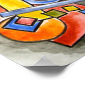 サークルアンドスクウェアモダン – バウハウスジオメトリックアート ポスター (角)