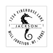 サークルインのシーホース差出人住所スタンプ ラバースタンプ (インプリント)