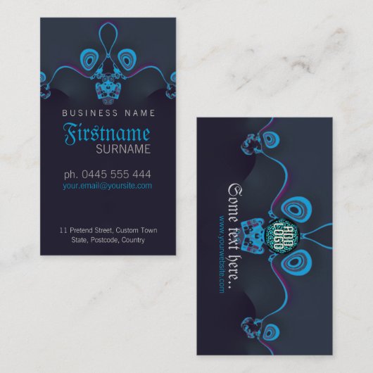 サークルウェーブダーク名刺 名刺 (正面/裏面)