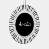 サークルオブピアノ鍵デザインオーナメント セラミックオーナメント (右)