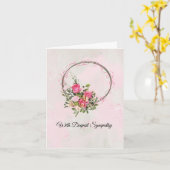 サークルオブラブ悔やみや弔慰ピンクローズリース カード (黄色い花)