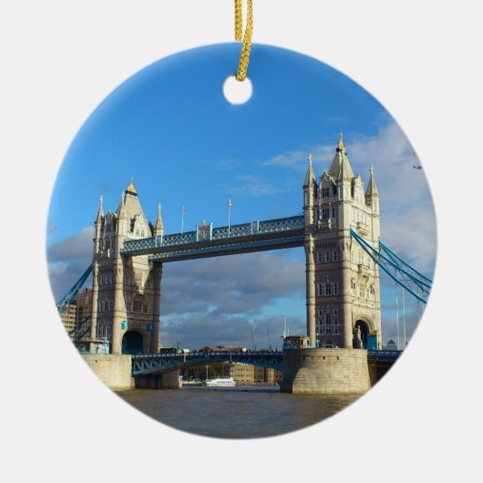 サークルオーナメントタワーブリッジロンドン セラミックオーナメント (正面)