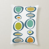 サークルカラフルターコイズグリーンミッドセンチュリー アクセントクッション (裏面(縦))