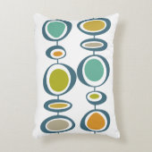 サークルカラフルターコイズグリーンミッドセンチュリー アクセントクッション (正面(垂直))