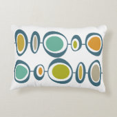 サークルカラフルターコイズグリーンミッドセンチュリー アクセントクッション (裏面)