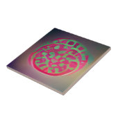 サークルスイカ緑バックライト抽象芸術アート タイル (側面)