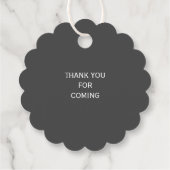 サークルスカラップ結婚ドまたはシャワーギフトラベル、グレー フェイバータグ (裏面)