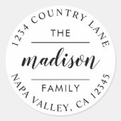 サークルスクリプト | あなただけのリターンアドレスを作成 ラウンドシール (正面)