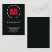 サークルスタンプモノグラムダークレッドパーソナルトレーナー 名刺 (正面/裏面)