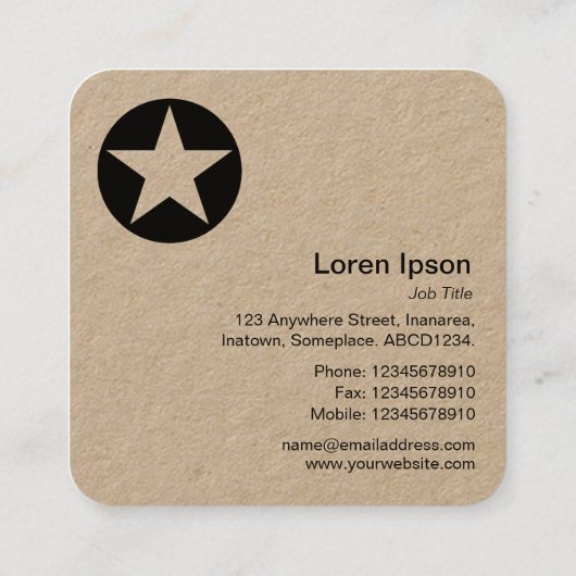 サークルスター – Kraft スクエア名刺 (裏面)