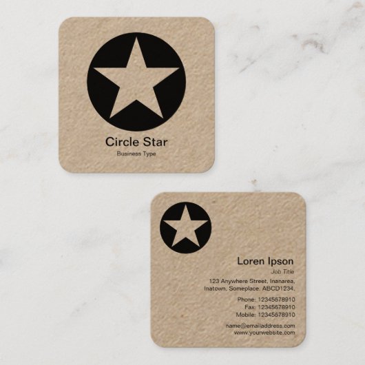 サークルスター – Kraft スクエア名刺 (正面/裏面)