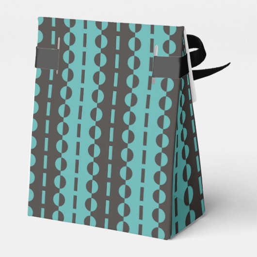 サークルストライプオン – 木炭ブルーアクアテント フェイバーボックス (裏面サイド)