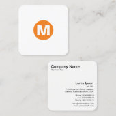 サークルスポットモノグラム – オレンジ スクエア名刺 (正面/裏面)