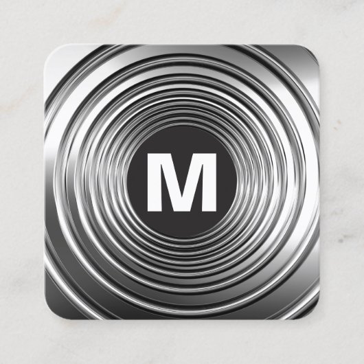 サークルスポットモノグラム – 長春B&W スクエア名刺 (正面)