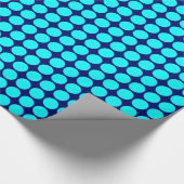 サークルスポット – シアン深いネイビー ラッピングペーパー (角)