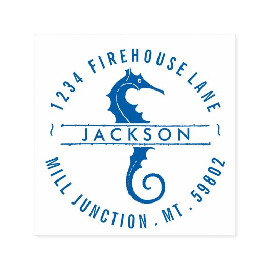 サークルセルフインクのシーホース差出人住所スタンプ セルフインキングスタンプ (デザイン)