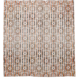 サークルタイル&パタストライプーンシャワーカーテン シャワーカーテン