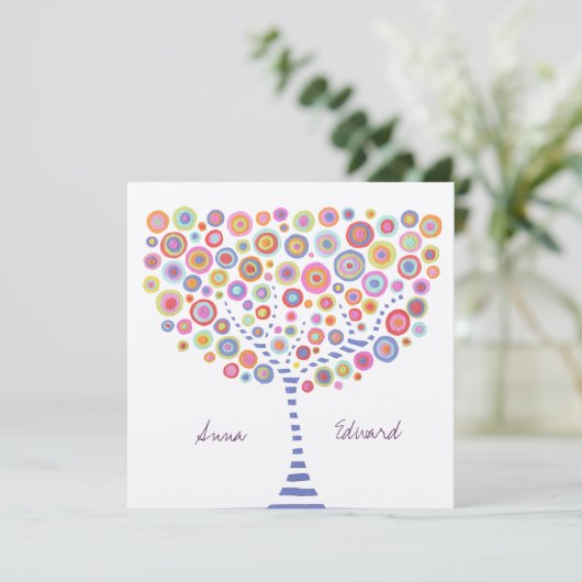 サークルツリーレトロカスタム結婚式招待状 招待状 (スタンド正面)