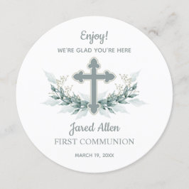 サークルディナープレートサンキューカードバプテスマ 招待状