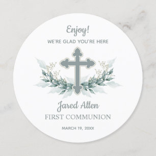 サークルディナープレートサンキューカードバプテスマ 招待状