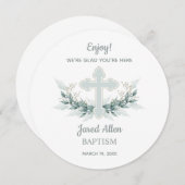 サークルディナープレートサンキューカードバプテスマ 招待状 (正面/裏面)