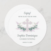 サークルディナープレートサンキューカード《キリスト教》洗礼式や命名式 招待状 (正面/裏面)